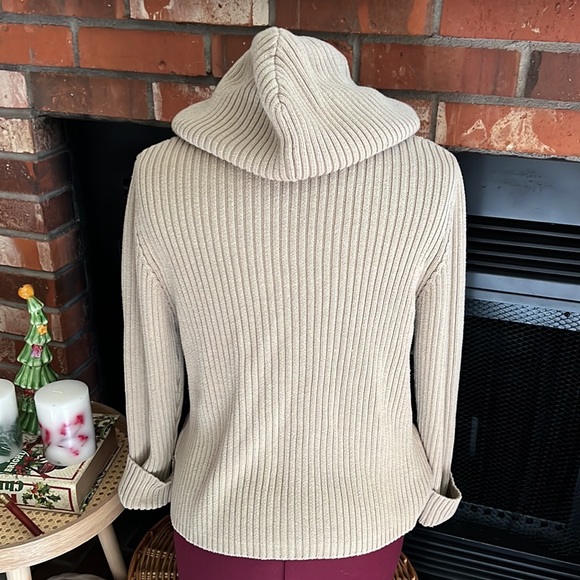 Youth size L Vintage rib-knit button down hooded cardigan - Picture 6 of 10